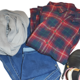 Red & Blue Upcycled Adult Dream Flannel