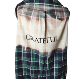 Green, Blue and White Grateful X Large Upcycled Flannel