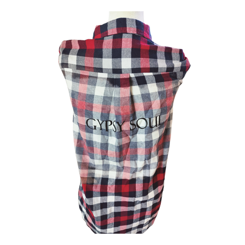 Red, White and Black Gypsy Soul Upcycled Flannel