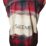 Red, Black and Charcoal Gray Shine Upcycled Flannel